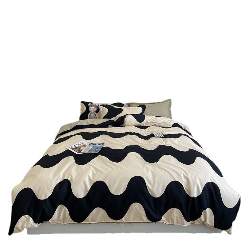 Modern Luxurious Check Patterned Duvet Cover Set