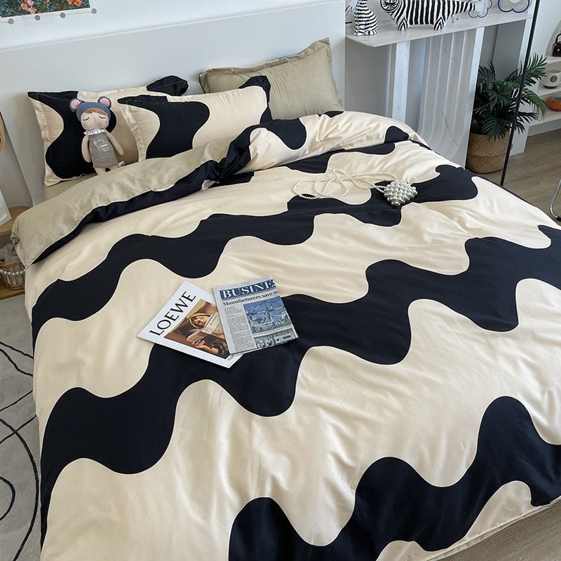 Modern Luxurious Check Patterned Duvet Cover Set